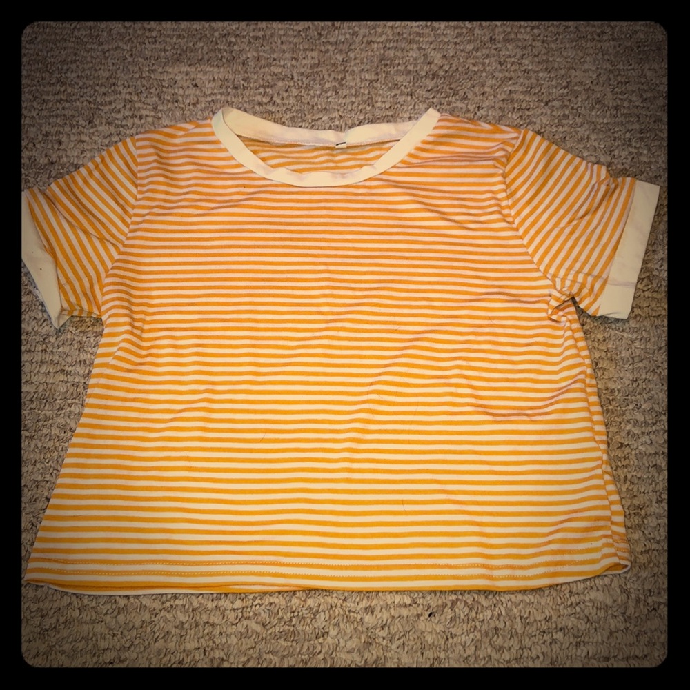 White and Yellow Striped Shirt